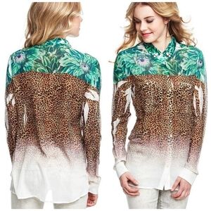 New GUESS Printed Blouse SZ S